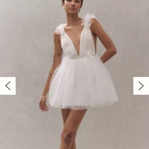 Katie May Cassia Plunge Tulle A-line mini dress size small